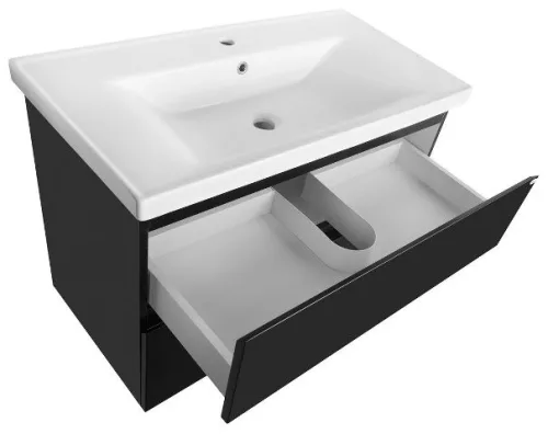 Aqualine Altair 90 cm alsóbútor mosdóval matt fekete
