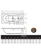 Aral 180x80 normál akrilkád méretei