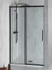Polysan Altis Line Black 120 cm tolóajtós zuhanyajtó