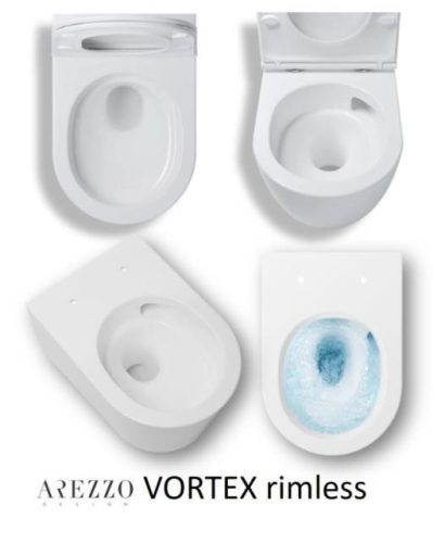 Arezzo Kansas Vortex Rimless fali WC
