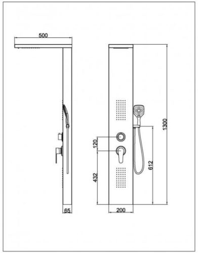 Columbia hidromasszázs zuhanypanel