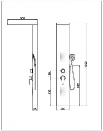 Columbia hidromasszázs zuhanypanel