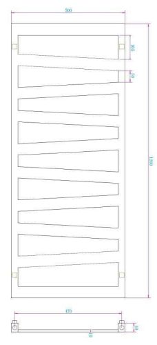 Diagonal White 500x1200 törölközőszárítós radiátor