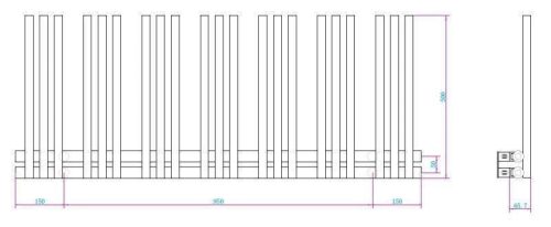 Linear Black 500x1200 törölközőszárítós radiátor