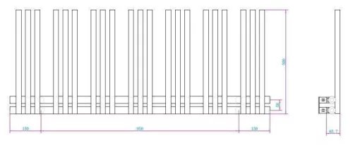 Linear Black 500x1200 törölközőszárítós radiátor