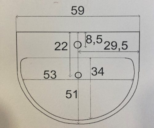 Adria 60x52 öntött márvány mosdó