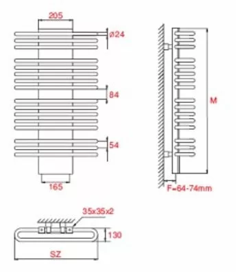 Ariel 500x806 fürdőszobai csőradiátor