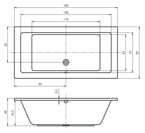 Lusso 180x90 akril kád méretei