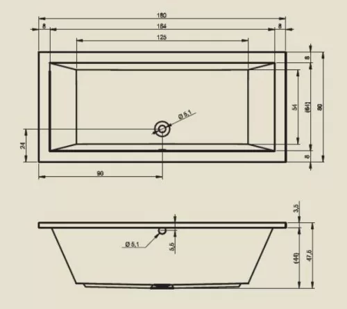 Lusso 180x80 akril kád méretei