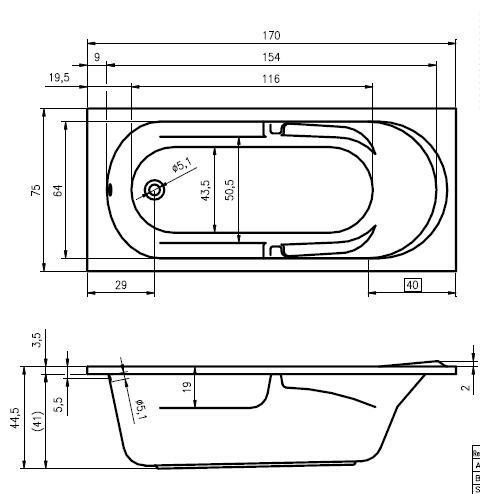 Future 170x75 akril kád méretei