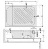 Bzs/CL 100x80 akril magasított zuhanytálca méret rajz