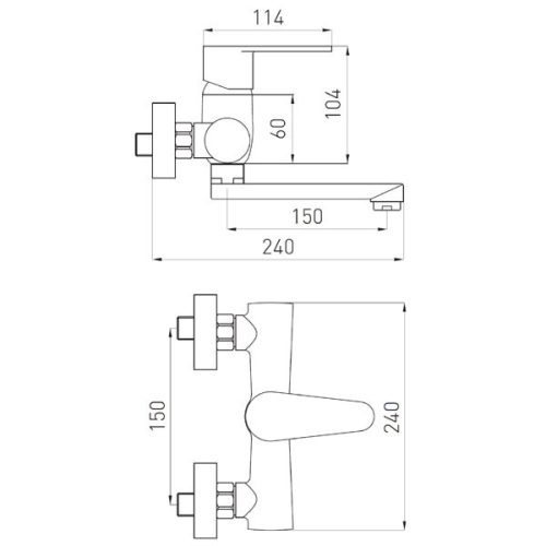 Ferro Algeo fali mosdó csaptelep méretei