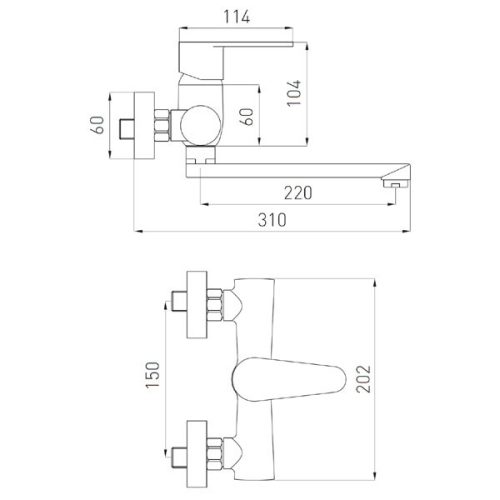 Ferro Algeo fali mosogató csaptelep méretei