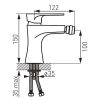 Ferro Algeo Square bidet csaptelep méretei