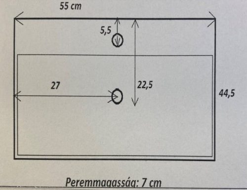 Bologna 55x45 öntött márvány mosdó