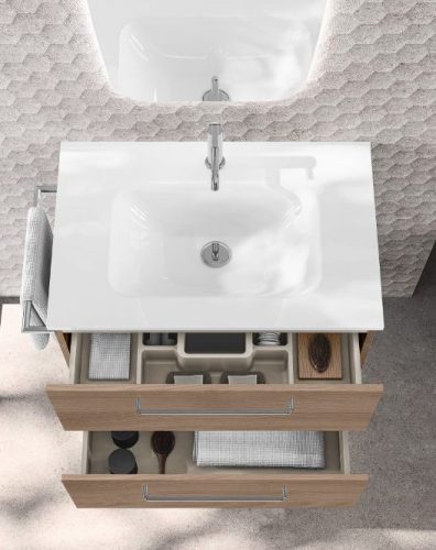 Nisy 60 cm modern fürdőszobabútor Sandy Walnut