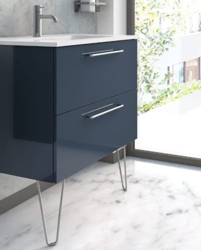 Nisy 100 cm modern fürdőszobabútor Gloss Navy Blue