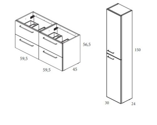 Nisy 120 cm modern fürdőszobabútor
