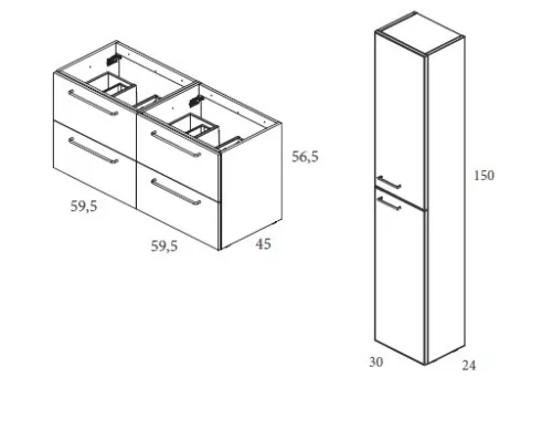 Nisy 120 cm modern fürdőszobabútor