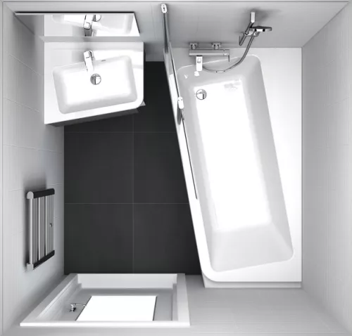 10° 160x95 aszimmetrikus akrilkád beépítve balos