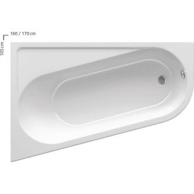 Chrome 170x105 aszimmetrikus akrilkád balos
