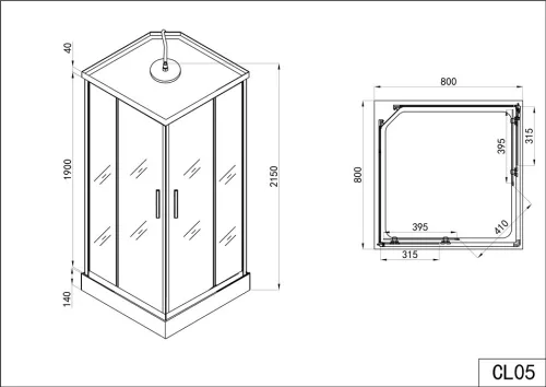 Sanotechnik Twist 80x80 hátfalas komplett hidromasszázs zuhanykabin