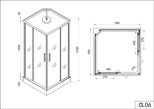 Sanotechnik Twist 90x90 hátfalas komplett hidromasszázs zuhanykabin