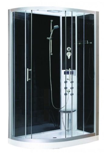 Sanotechnik Vario 120x80 hátfalas komplett hidromasszázs zuhanykabin elektronikával