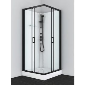   Sanotechnik Denver Black 90x90 hátfalas komplett hidromasszázs zuhanykabin