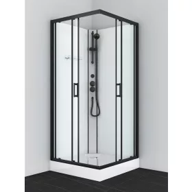   Sanotechnik Denver Black 90x90 hátfalas komplett hidromasszázs zuhanykabin