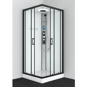   Sanotechnik Miami Black 90x90 hátfalas komplett hidromasszázs zuhanykabin
