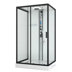   Sanotechnik Boston Black 120x90 hátfalas komplett hidromasszázs zuhanykabin