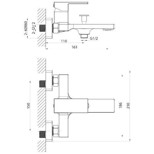 Sapho Cubemix kádtöltő csaptelep