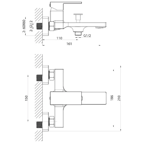 Sapho Cubemix kádtöltő csaptelep