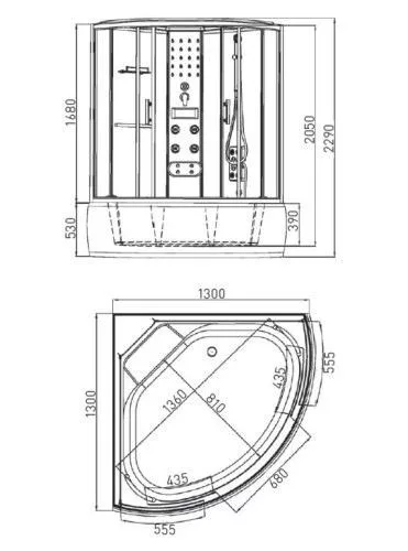 Sanotechnik Cuba 2 130x130 hátfalas komplett gőzkabin sarokkáddal