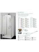 Smartflex 100x80x80 cm nyílóajtós zuhanykabin