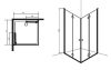 Smartflex 80x80 szögletes két csuklóajtós zuhanykabin méretei