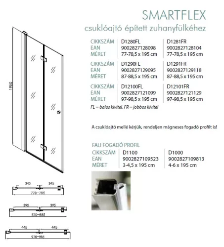 Sanotechnik Smartflex 80 csuklóajtó