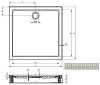 Riho 251 90x90 szögletes akril zuhanytálca méretei