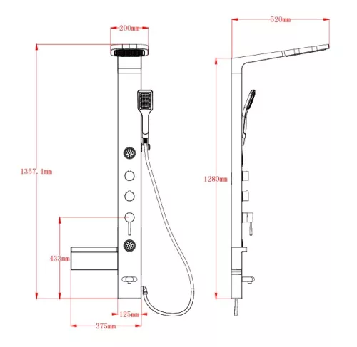 Sanotechnik Ibiza hidromasszázs zuhanypanel