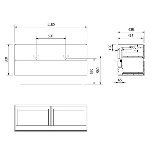 Sapho Odetta 120 cm modern fürdőszobabútor