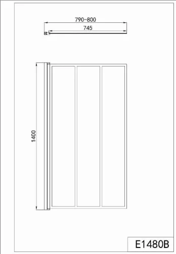 Sanotechnik Elite Black 80 cm kádparaván 