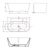 Aqualine Tajo 170x80 szabadon álló fürdőkád