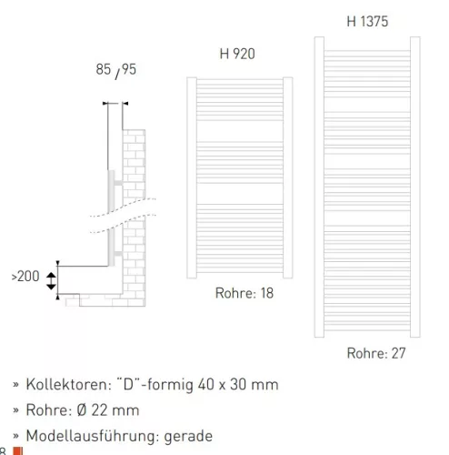 Sanotechnik E-Innsbruck Contact 1375x480 elektromos fürdőszobai csőradiátor