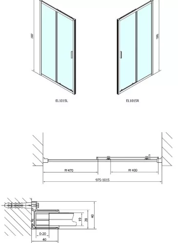 Polysan Easy Line 100 cm tolóajtós zuhanyajtó