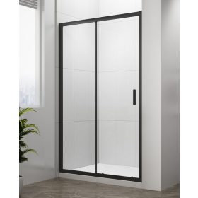 Polysan Easy Line Black 110 cm tolóajtós zuhanyajtó