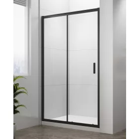 Polysan Easy Line Black 120 cm tolóajtós zuhanyajtó