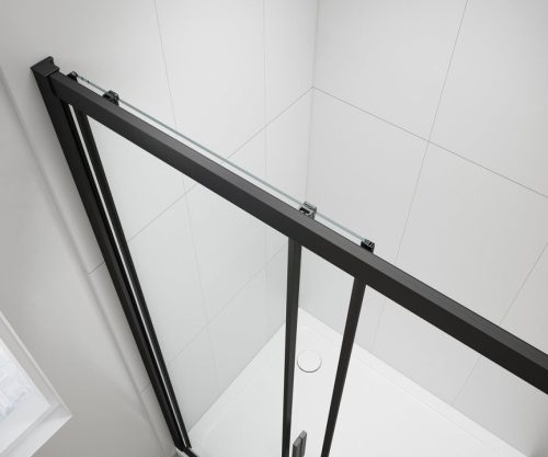 Polysan Easy Line Black 120 cm tolóajtós zuhanyajtó
