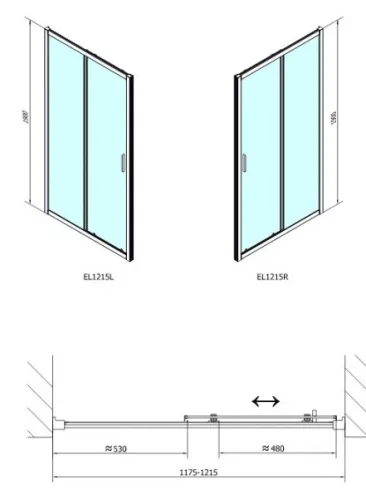 Easy Line 120 cm tolóajtós zuhanyajtó méretei