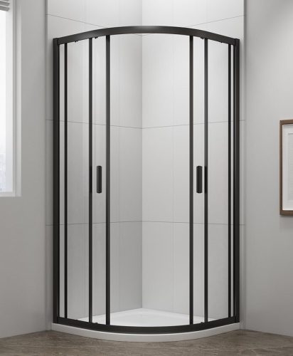 Polysan Easy Line Black 90x90 íves zuhanykabin
